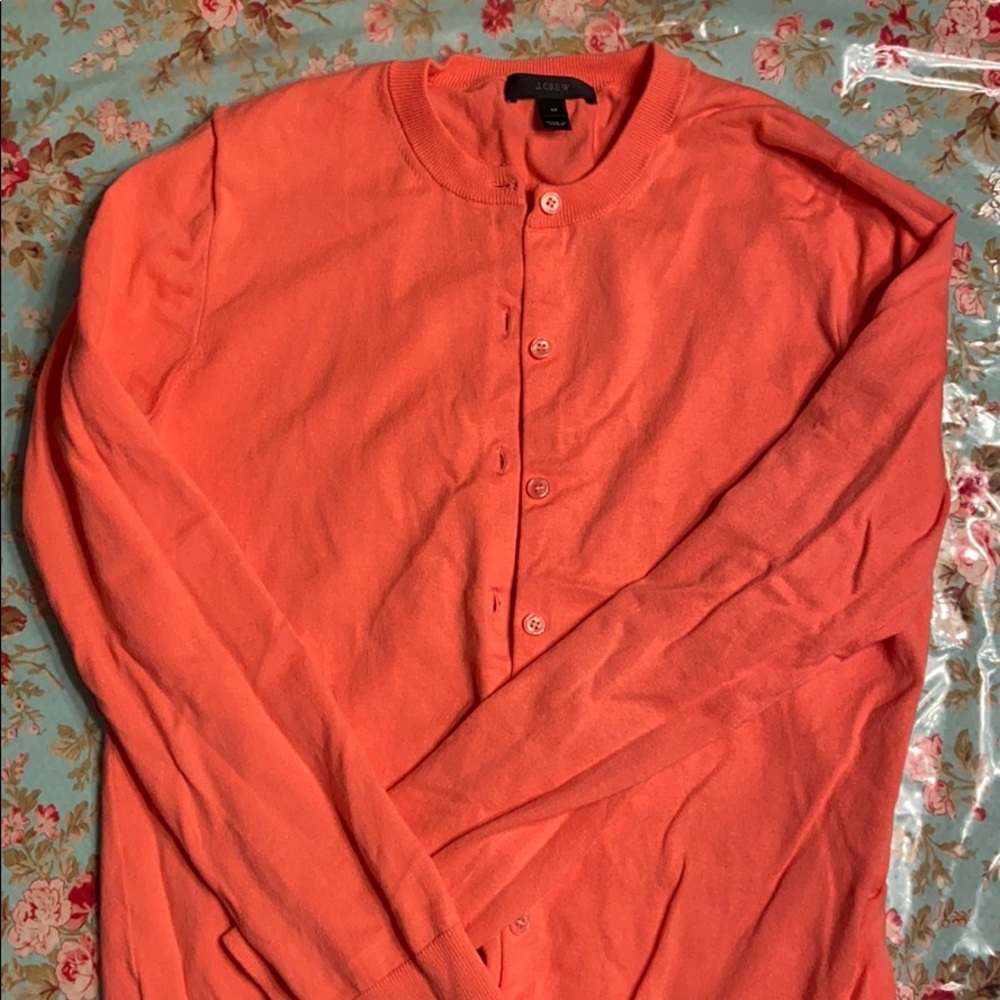 J Crew peach cardigan